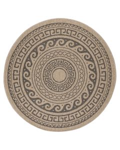 Comilla Rishi teppich indoor/outdoor rund Ø 160cm jute schwarz