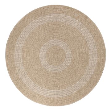 Comilla Nipu teppich indoor/outdoor rund Ø 160cm jute beige