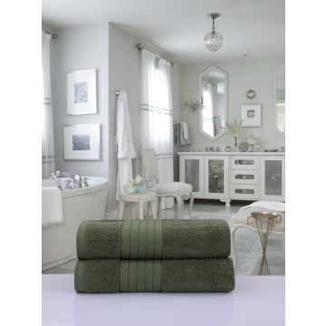 handtuch-set 70x140cm (2 stücke) nr:1000 grün