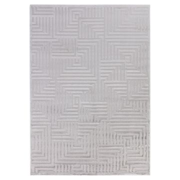 Sahara Zelora teppich kurzflor rechteckig 120x170cm silber