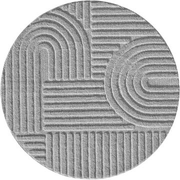 Art teppich hochflor rund Ø 200cm silber