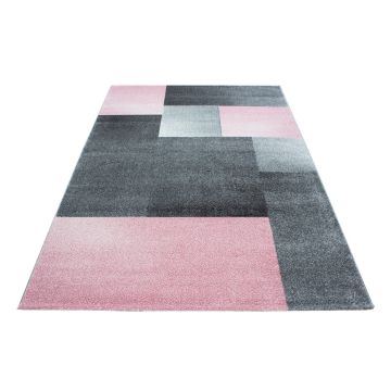Lucca Block teppich kurzflor rechteckig 200x290cm rosa
