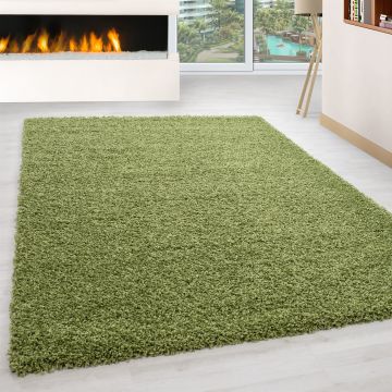 Life Shaggy teppich hochflor rechteckig 240x340cm grün