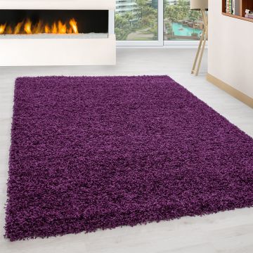 Life Shaggy teppich hochflor rechteckig 160x230cm lila