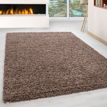 Life Shaggy teppich hochflor rechteckig 120x170cm mokka