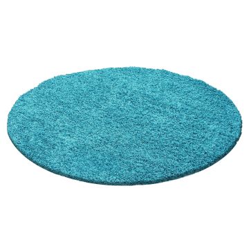 Life Shaggy teppich hochflor rund Ø 160cm türkis