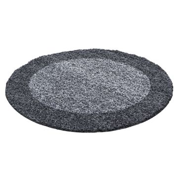 Life Shaggy Schatten teppich hochflor rund Ø 160cm grau