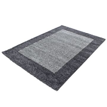 Life Shaggy Schatten teppich hochflor rechteckig 160x230cm grau