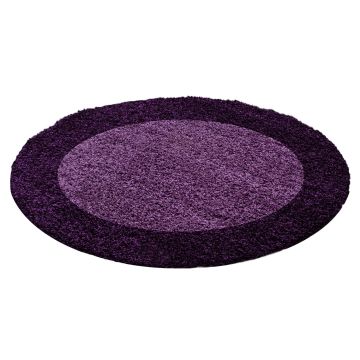Life Shaggy Schatten teppich hochflor rund Ø 160cm lila