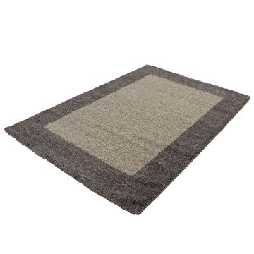 Life Shaggy Schatten teppich hochflor rechteckig 160x230cm taupe