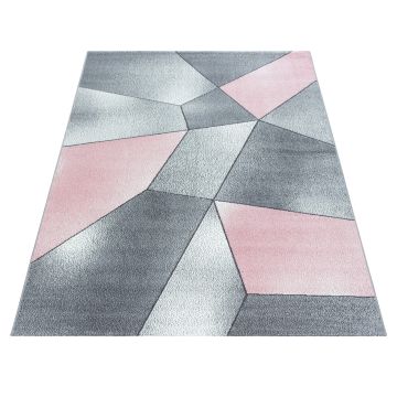 Beta 3D teppich kurzflor rechteckig 200x290cm rosa