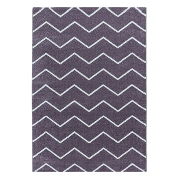Rio Zigzag teppich hochflor läufer 80x250cm lila