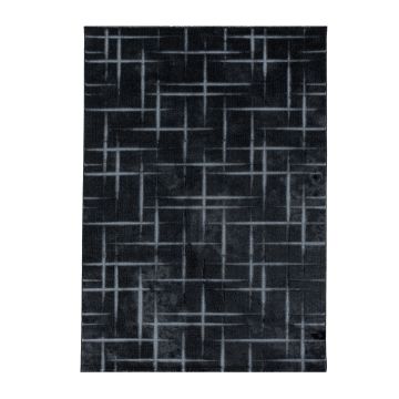 Costa Fisk teppich kurzflor rechteckig 120x170cm schwarz