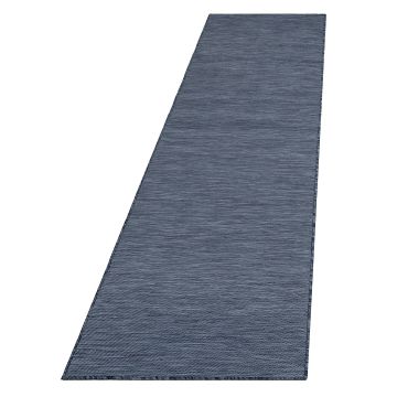 Mambo teppich flachgewebt läufer 80x250cm blau