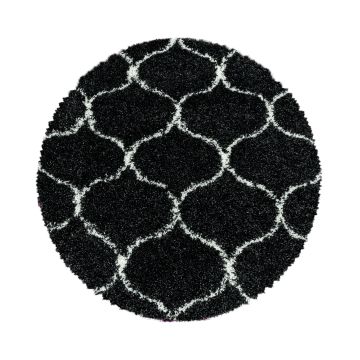 Salsa Shaggy teppich hochflor rund Ø 80cm anthrazit