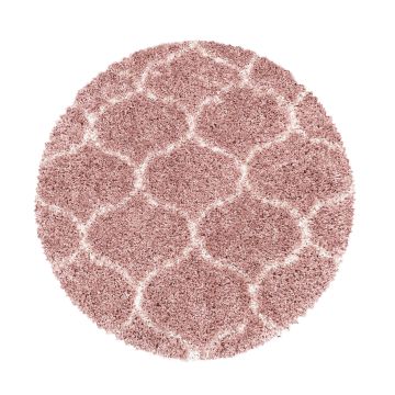 Salsa Shaggy teppich hochflor rund Ø 160cm rose