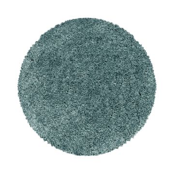 Sydney Shaggy teppich hochflor rund Ø 160cm wasserblau