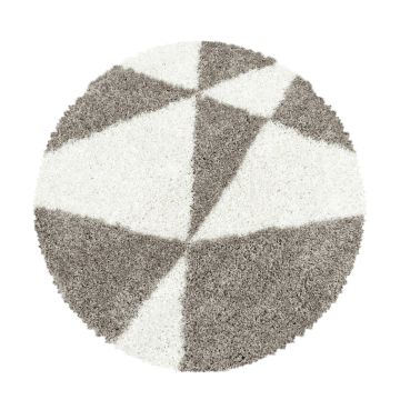 Tango Shaggy teppich hochflor rund Ø 160cm beige
