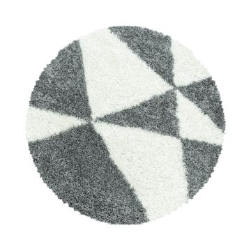 Tango Shaggy teppich hochflor rund Ø 160cm grau