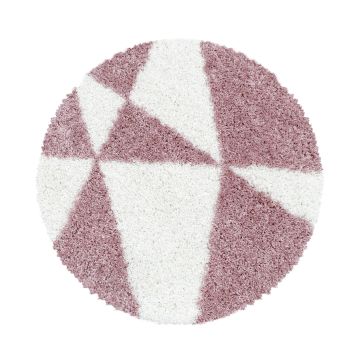 Tango Shaggy teppich hochflor rund Ø 160cm rose