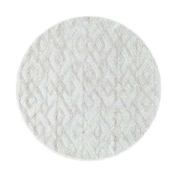 Pisa Square teppich hochflor rund Ø 80cm creme