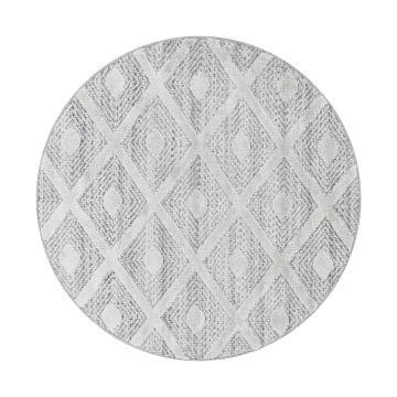 Pisa Rheng teppich hochflor rund Ø 80cm grau