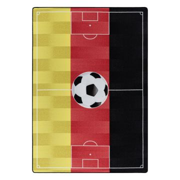 Play Fußballfeld Deutschland anti-rutsch kinderzimmer spielmatte schlingenflor rechteckig 80x120cm rot