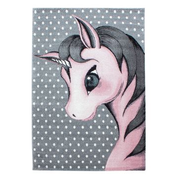 Kids Einhorn kinderzimmer teppich kurzflor rechteckig 140x200cm rosa