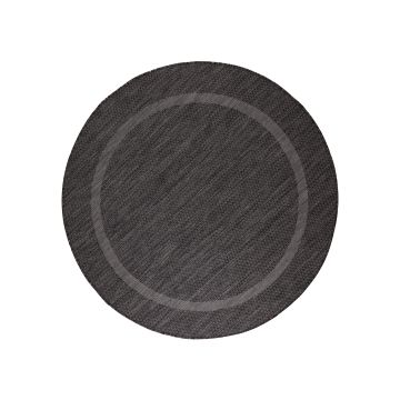 Relax Tranqua teppich indoor/outdoor rund Ø 120cm schwarz