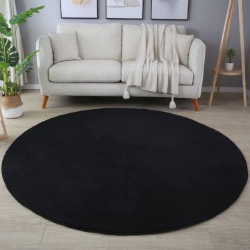 Sky teppich kurzflor rund Ø 120cm schwarz