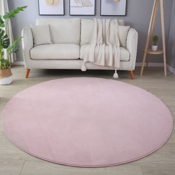 Sky teppich kurzflor rund Ø 120cm rosa