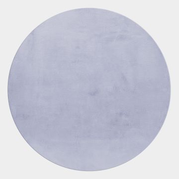 Pouffy teppich fluffy hochflor rund Ø 120cm silber