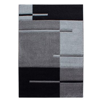 Hawaii Streifen teppich kurzflor rechteckig 240x340cm grau