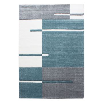 Hawaii Streifen teppich kurzflor rechteckig 140x200cm blau