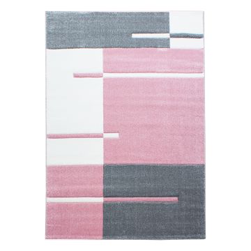 Hawaii Streifen teppich kurzflor rechteckig 140x200cm rosa
