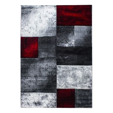Hawaii Tetris teppich kurzflor rechteckig 240x340cm rot