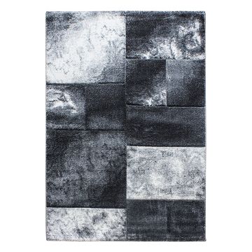 Hawaii Tetris teppich kurzflor rechteckig 280x370cm grau