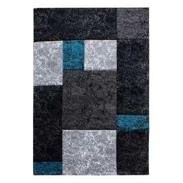 Hawaii Blöcke teppich kurzflor rechteckig 140x200cm türkis