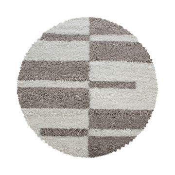 Gala Shaggy teppich hochflor rund Ø 80cm beige