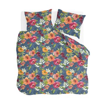 Flowering Peonies bettwäsche 200x220cm blau