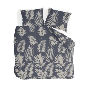 Pretty Palm bettwäsche 200x220cm grau/blau
