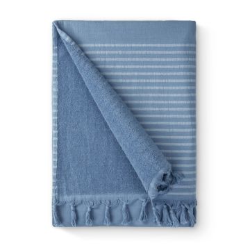 Bath Basics hamamtuch/fouta 100x180cm blau