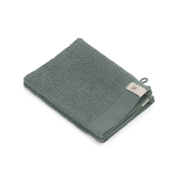 Soft Cotton waschlappen/waschhandschuh 16x21cm armeegrün (2 stück)