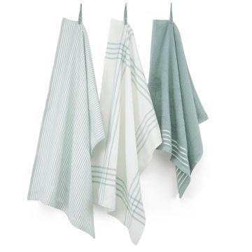 Superior küchentuch-set 50x70cm (2 stück) und 50x50cm (1 stück) jade