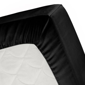 Cinderella Sundays spannbettlaken 140x210cm satin schwarz (bis 25cm)