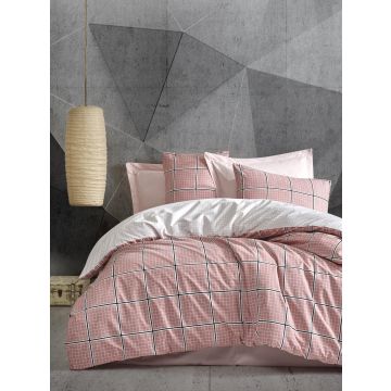 Minimal bettwäsche-set 200x220cm baumwolle renforce ronny pink