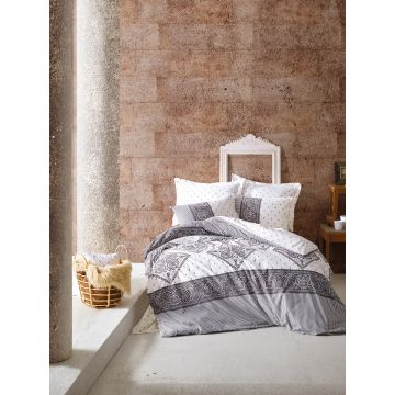 Bohem bettwäsche-set 200x220cm baumwolle renforce alope grau