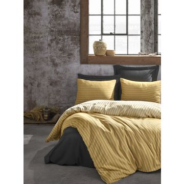 Bamboo bettwäsche-set 200x220cm satin gelb