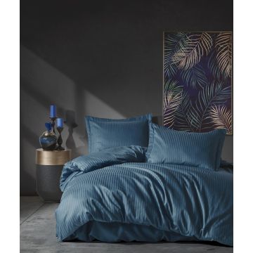 Elegant Stripe bettwäsche-set 200x220cm satin blau