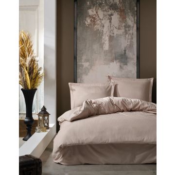 Elegant Stripe bettwäsche-set 200x220cm satin beige